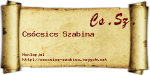 Csócsics Szabina névjegykártya