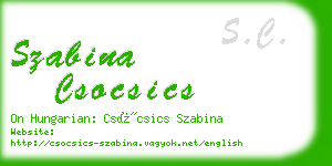 szabina csocsics business card